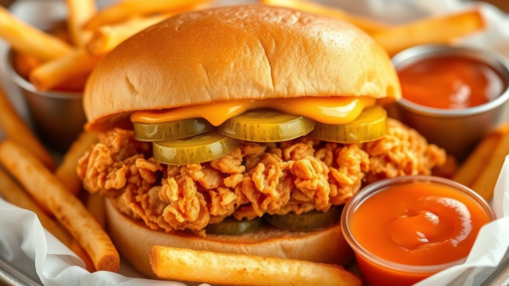 crispy flavorful spicy sandwich