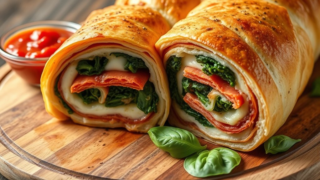flavorful crispy stuffed stromboli