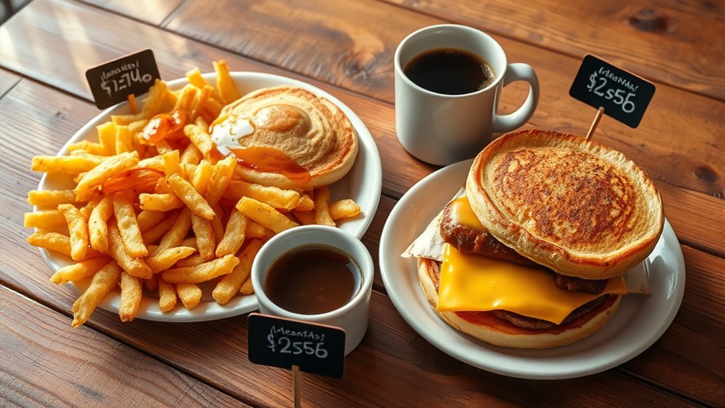 popular breakfast menu prices