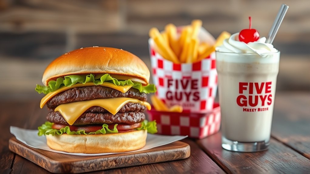 top five guys menu items